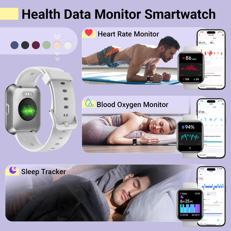 Smart Watch for Women Answer/Make Calls, 1.8'' Fitness Tracker Watch Alexa Built-in, Sleep Heart Rate Monitor, 2024 Ladies Smartwatches 120 Sport Modes 110 Dials, for Android iOS Phone, 2 Packs
