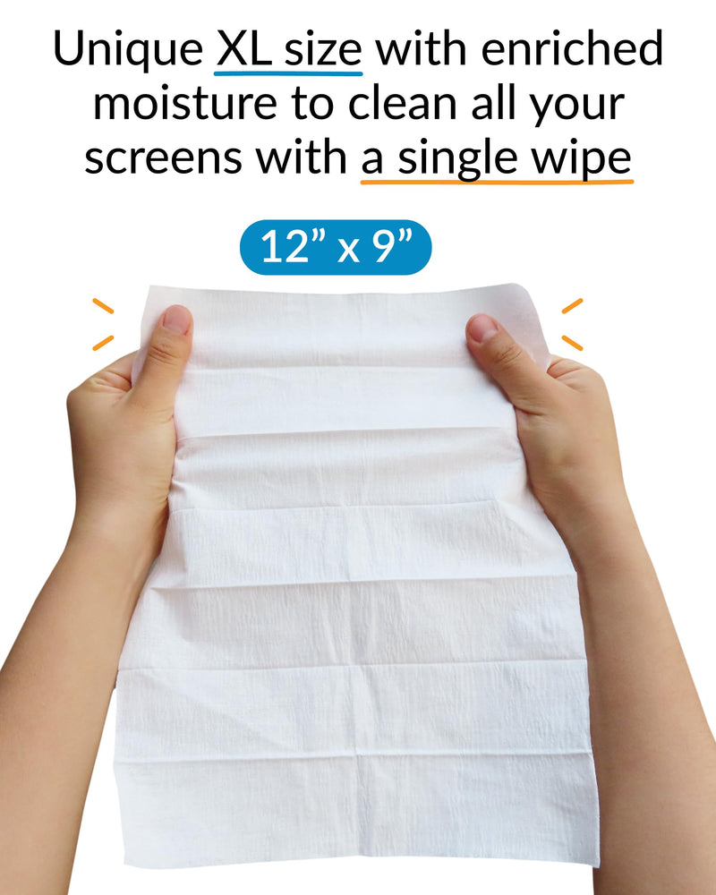 Monitor Cleaner, TV Screen Cleaner Wipes - Convenient for Car Use, No Spray, No Streaks - Reliable TV Cleaner for Smart TV, Car Screen Cleaner, Big Electronics Wipes - Individually Sealed - iCloth