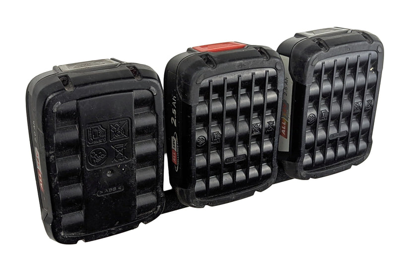 Wall Mount for 3 x Bosch 18 V Batteries Compatible with PBA Batteries from the Green Home & Garden Series - Black - Space Saving & Stable - Made in Germany | Xebtec (for 3 Batteries) für 3 Akkus