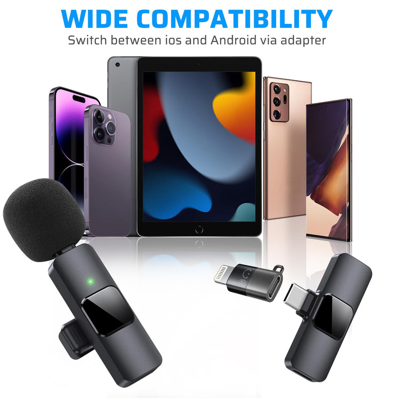 [AUSTRALIA] - Dual Wireless Lavalier Microphone for iPhone, iPad - Perfect for Video Conferencing, Recording, and Live Streaming 