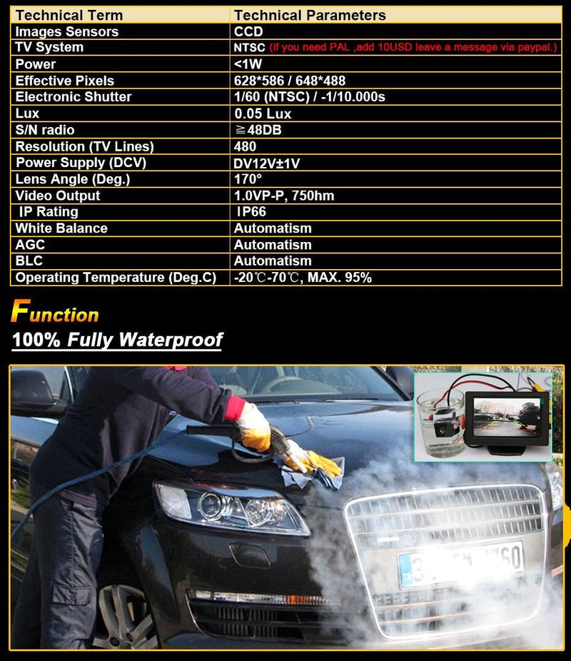 HD Rear-View License Plate Car Reverse Camera for BMW X2 X4 F39 F98 G02/i3 i8 Roadster/Mini Clubman Cooper CooperD Coopers R55 One OneD John Cooper Works F54/Mini Clubman Clubvan R55/Mini Countryman 12mm Len Camera No.02228=103*31mm(connecting)