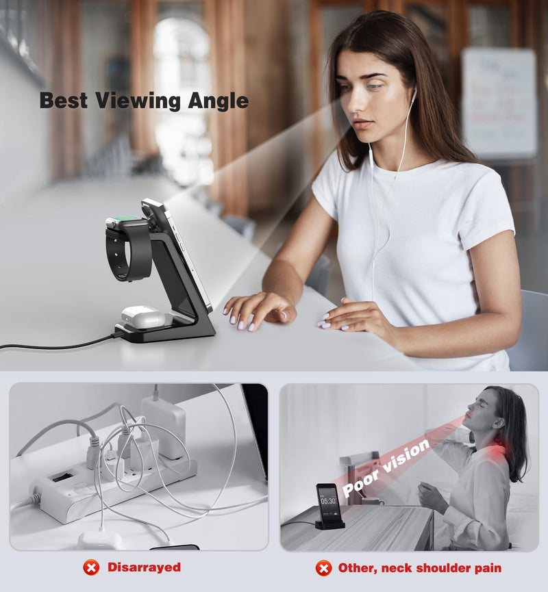 [AUSTRALIA] - 3 in 1 Magnetic Wireless Charging Station Apple 20W Mag-Safe Charger Stand Magnetic Wireless Charger for iPhone 16 15 14 13 12 Pro/Pro Max/Plus/Mini AirPods 2/3/Pro iWatch Ultra/8/7/SE/6/5/4/3/2 