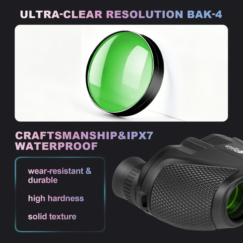 [AUSTRALIA] - BIJIA 12 x 25 Compact Binoculars for Adults and Kids, Easy Focus Small Binoculars with BAK4 Prism, Large Eyepiece, Waterproof, Low Light Vision for Travel, Hiking, Bird Watching, Hunting, Concerts 