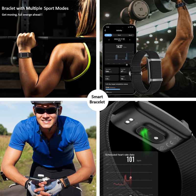 Smart Bracelet Fitness Tracker for Men Women (Rose Gold) | Body Temperature Monitoring, Heart Rate Monitoring, 24h Sleep Tracker, 170+ Sport Modes, Waterproof Rose Gold