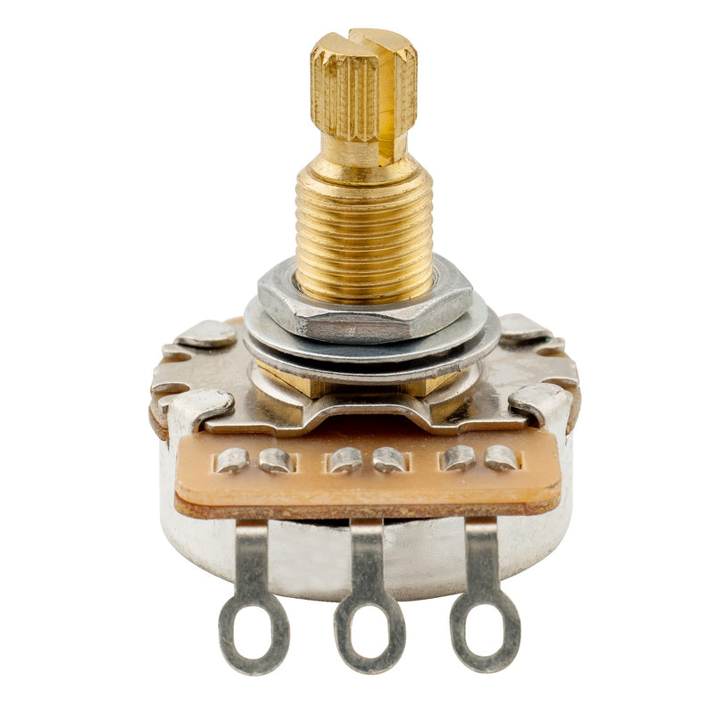 [AUSTRALIA] - Musiclily Pro HD A25K Pots Brass Metric Split Standard Shaft 9.5mm Audio Taper Potentiometers for Active Pickups Electric Guitar Bass (Set of 10) A25K 9.5mm 