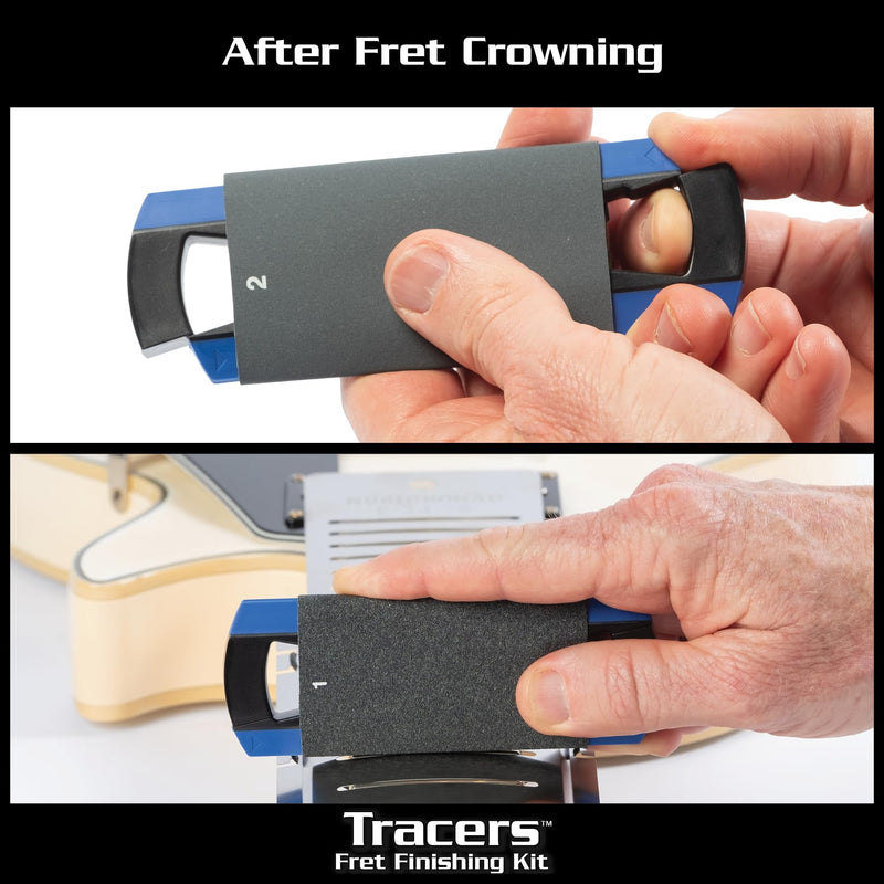 MusicNomad Tracers Fret Erasers 6 pc. Finishing Kit for Sanding, Buffing and Polishing after Fret Crowning, Dressing or Beveling (MN860)