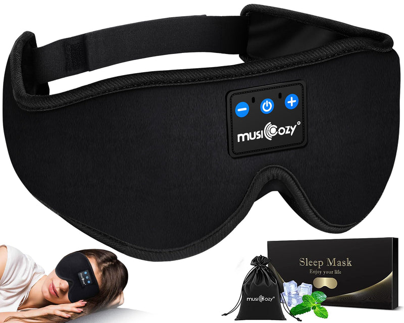 MUSICOZY Sleep Headphones Bluetooth Headband Sleeping Headphones Sleep Mask, Wireless Music Sleeping Headphones for Side Sleepers Men Women Travel Cool Tech Gadgets Unique Gifts Boys Girls, Pack of 2