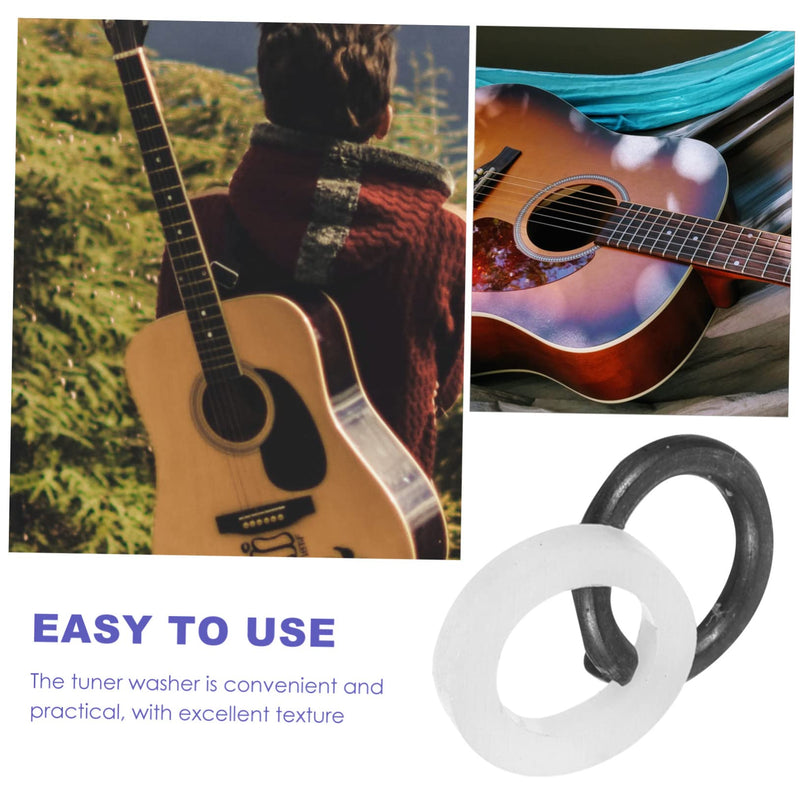 [AUSTRALIA] - Guitar Tuner Washer Replacement Double Layer Plastic and Metal Gaskets Acoustic Electric Guitar Tuning Peg Spacer 0.27X0.27X0.03In Easy Installation 