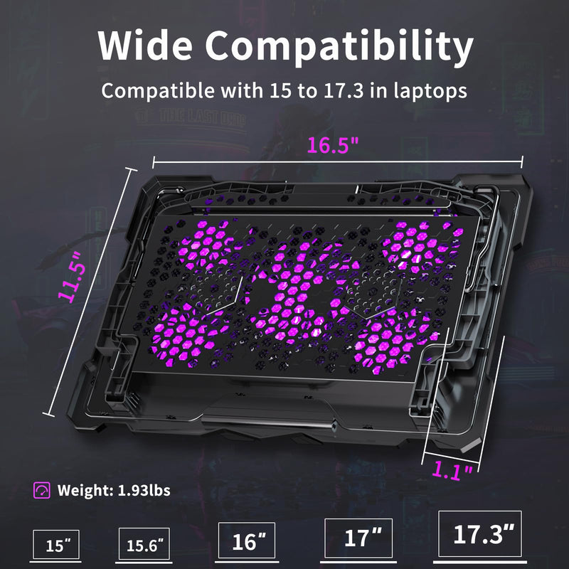 AICHESON S035 Purple Laptop Cooling Pad and Portable Computer Cooler Set