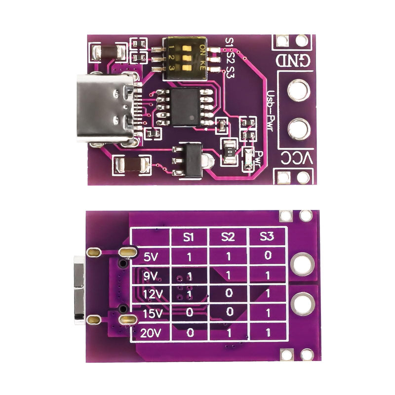ARCELI Pack of 3 PD/QC/AFC Fast Charge Decoy Trigger Module, Support 5V 9V 12V 15V 20V Fixed Voltage Output