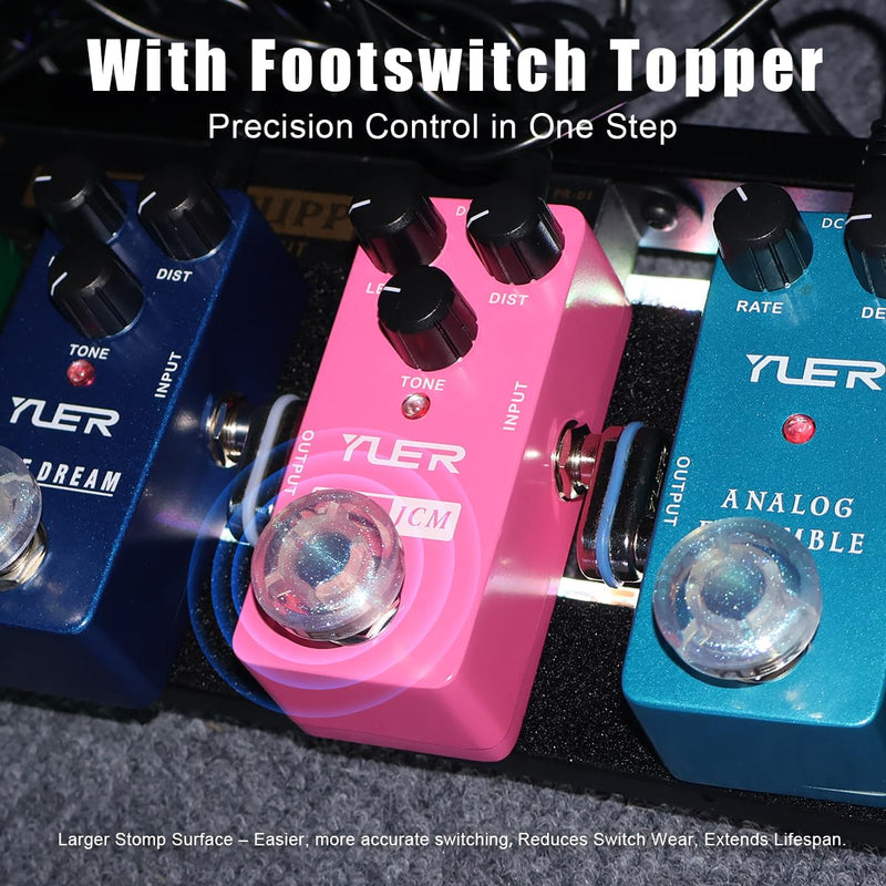 Distortion Pedal, Analog Retro JCM Distortion Effect Pedal for Electric Guitar with Footswitch Cap Aluminum Case - True Bypass RS-13