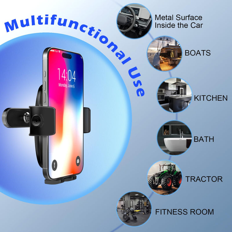 Car Phone Holder Mount for Hyundai Ioniq 5/ Ioniq 9, Magnetically Attaches to Metallic Dashboard for 2024 2025 Hyundai Sonata, Kona & loniq5 2022-2025, Wide Clamp for 4-7.2 inch Smartphones