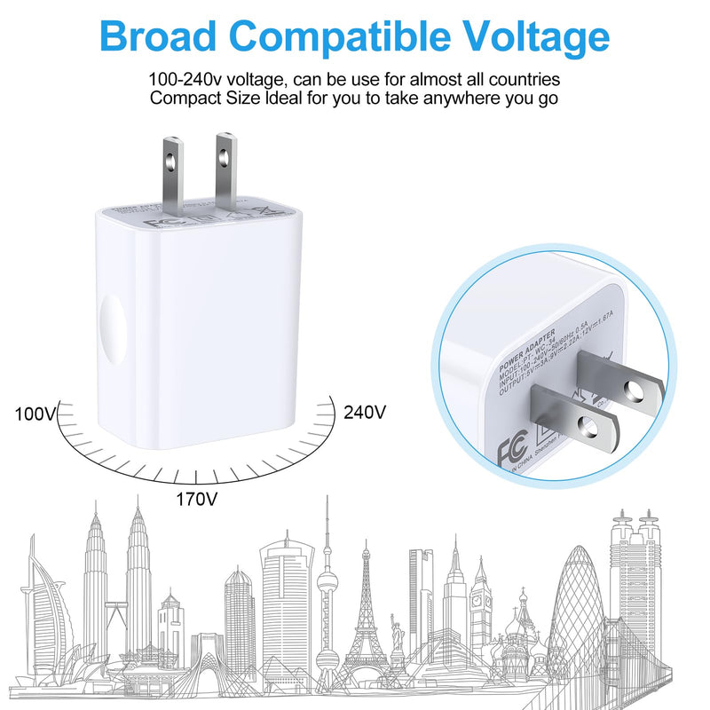 [2-Pack] 20W Samsung Fast Charging Block USB C Power Adapter Android Wall Plug Brick Type C Block for Galaxy A15 5G/A55/A35/A14 5G/A54/A25/A23/A13/A53/S24/S23 FE/S22/S21 FE/Z Flip 5,iPhone 15/14/13