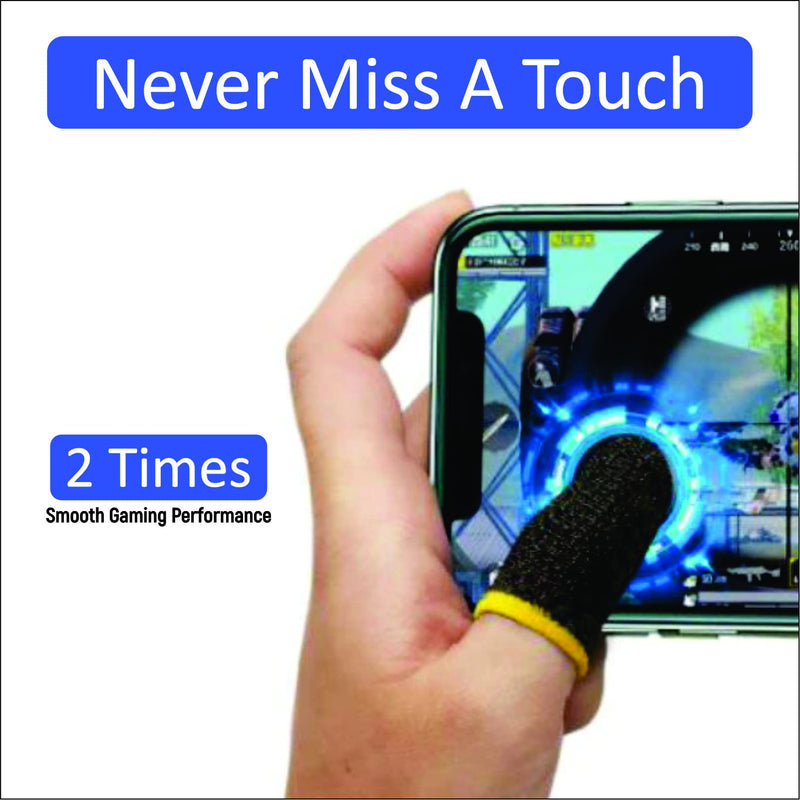 PUBG Mobile Phone Finger Sleeves for Gaming | Anti-Sweat Breathable Finger Sleeve Gloves for Gaming | Thumb Sleeves Mobile Gaming | Gamer Gloves | Pack of 10 (Blue) BLUE