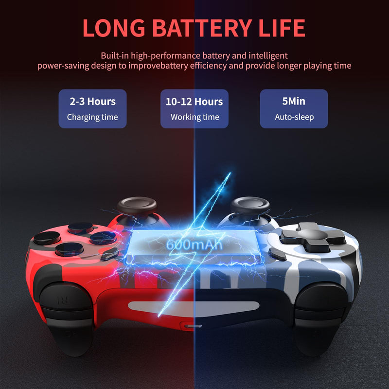 Huniquedec 2 Pack Wireless Controller Compatible with PS4/Slim/Pro/PC,Game Controllers with Motion Sensing/Touchpad/Speaker/3.5mm Headphone