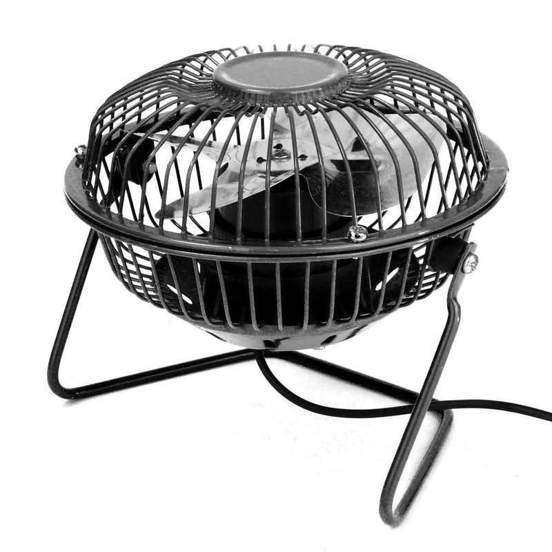 ZOMTOP 4'' USB Mini Desk Fan Small Desktop Fan Quiet and Powerful Metal Design USB Powered (Black)