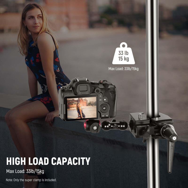 [AUSTRALIA] - NEEWER Super Clamp with 5/8" Stud, Spring Lock, 2.4"/6cm Jaw Grip Heavy Duty Crab Pole Clamp for Round Pipe Flat Surface, for Photography Studio Camera & Lighting Mounting, Max Load 33lb/15kg, UA017 UA017(1 Pack） 