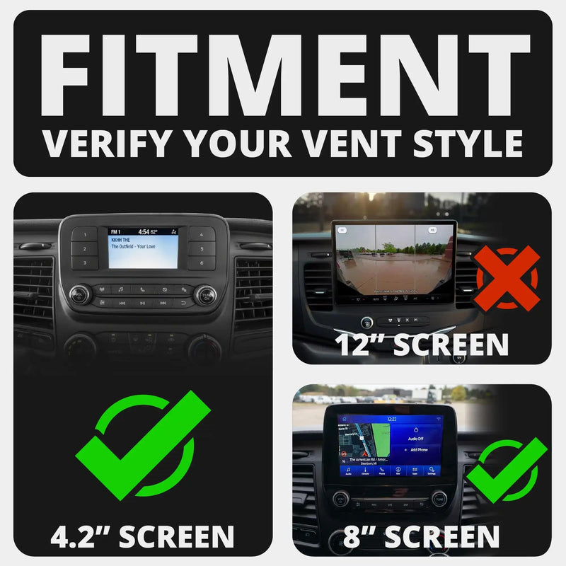 Tackform Link Vent Mount Universal Phone Holder - Compatible with 2020-2025 Ford Transit (Excluding Connect) | Not for Use with Factory 12" Screen | All-Metal | Professional Grade, Heavy-Duty | Black