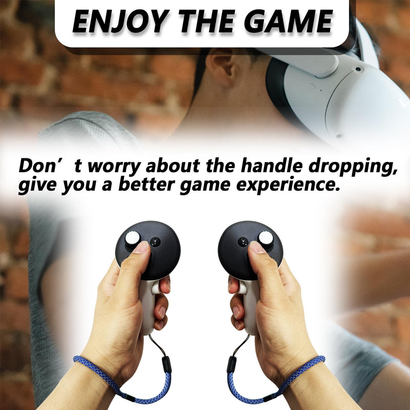 Improved Replacement Wrist Straps for Oculus Quest 3 Gen Controller, Sturdy Comfy Adjustable Hand Strap for Oculus 3, Easy Attach White Resin Stopper for Oculus Controllers 3D-BlackFlower