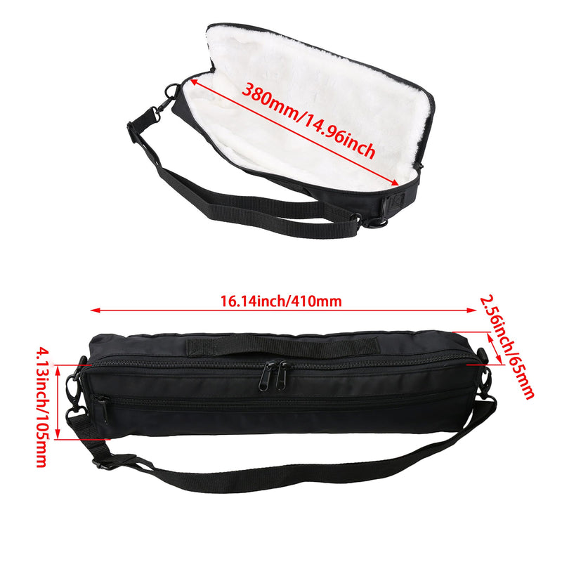 Yibuy Portable Flute Case Bag Adjustable Strap Flute Gig Bag Box Shoulder Strap Padded Carrying Bag for 16-hole Flute