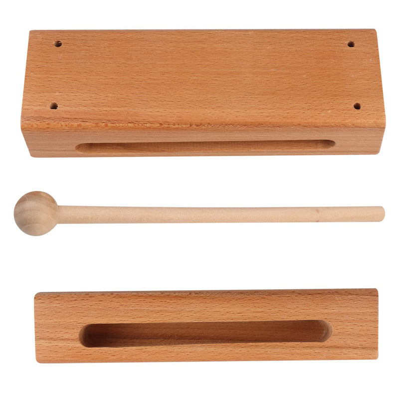 Solid Wood Rhythm Block, Set of 3, Solid Wood Rhythm Block Musical Percussion Instrument Perfect for Rhythm Classes with 3 Pack of Mallet Solid Hardwood