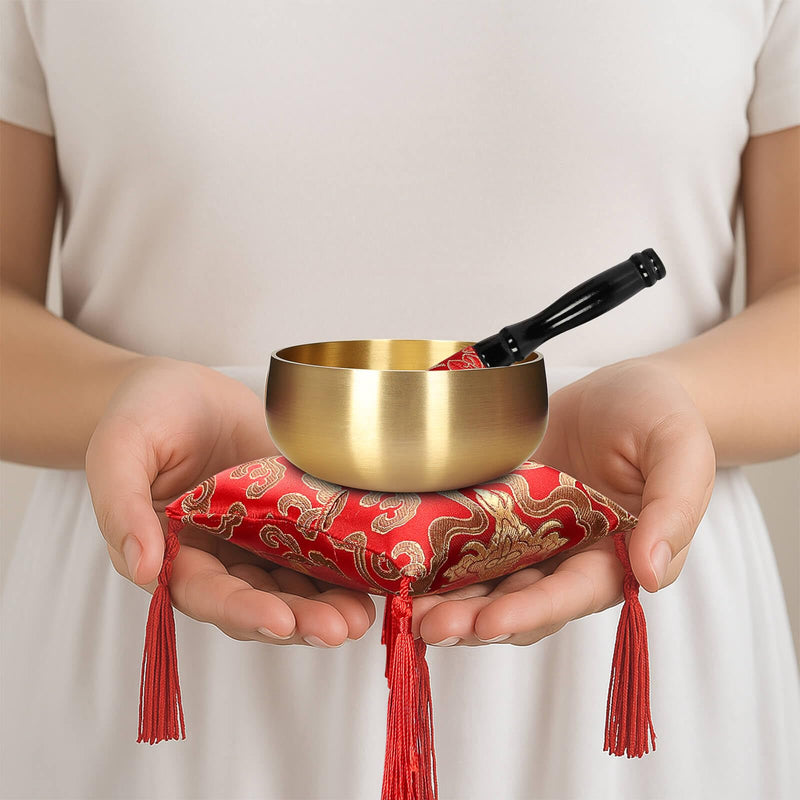 [AUSTRALIA] - Tibetan Singing Bowl Set - 4" Handcrafted Meditation Sound Bowl for Yoga, Mindfulness Chakra Healing & Stress Relief | Complete Kit with Cushion & Mallet | Spiritual Gifts for Beginners (4 Inch) 4 Inch 