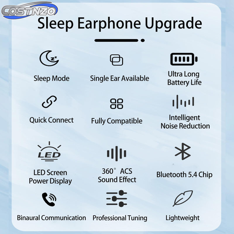 Sleep Earbuds for Side Sleepers-Noise Cancelling Headphones (Beige) | Comfortable Side Sleeping,Innovation Sleep Mode, Invisible Earbuds, Non-In-Ear Design Focused On Ear Canal Health Beige