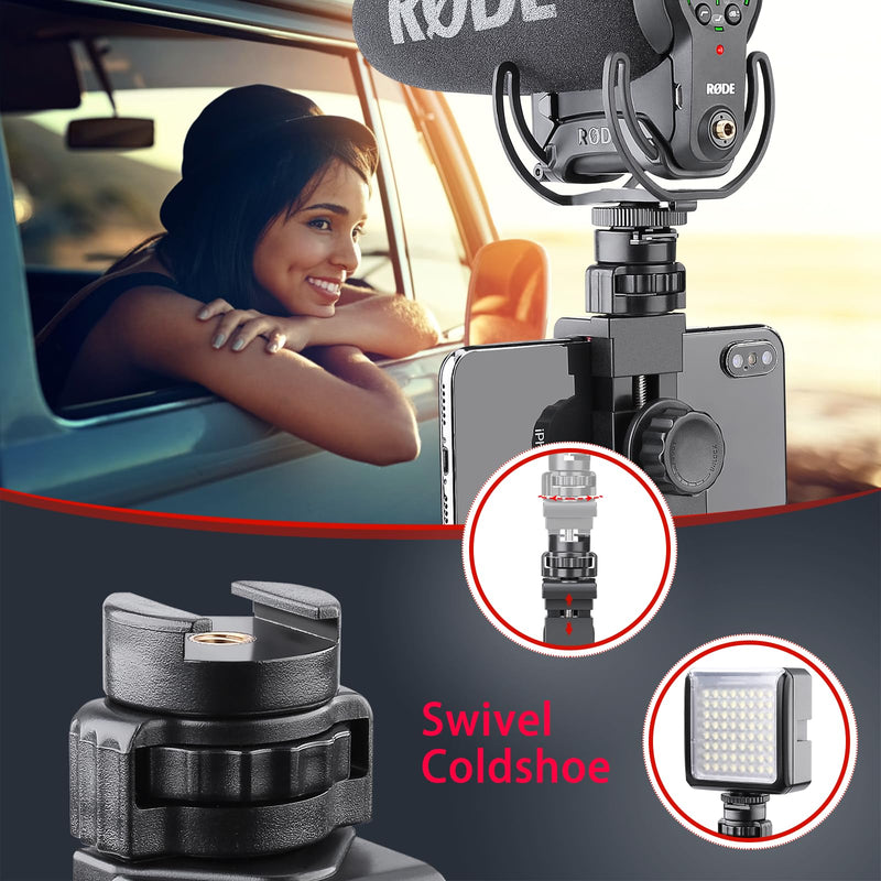 Zeadio Smartphone Stabilizer, Vlogging Hand Grip Video Holder Rig Handle Travel Selfie Stick with Clamp Mount for All iPhone and Android Mobile Cell Phone Without Remote Shutter