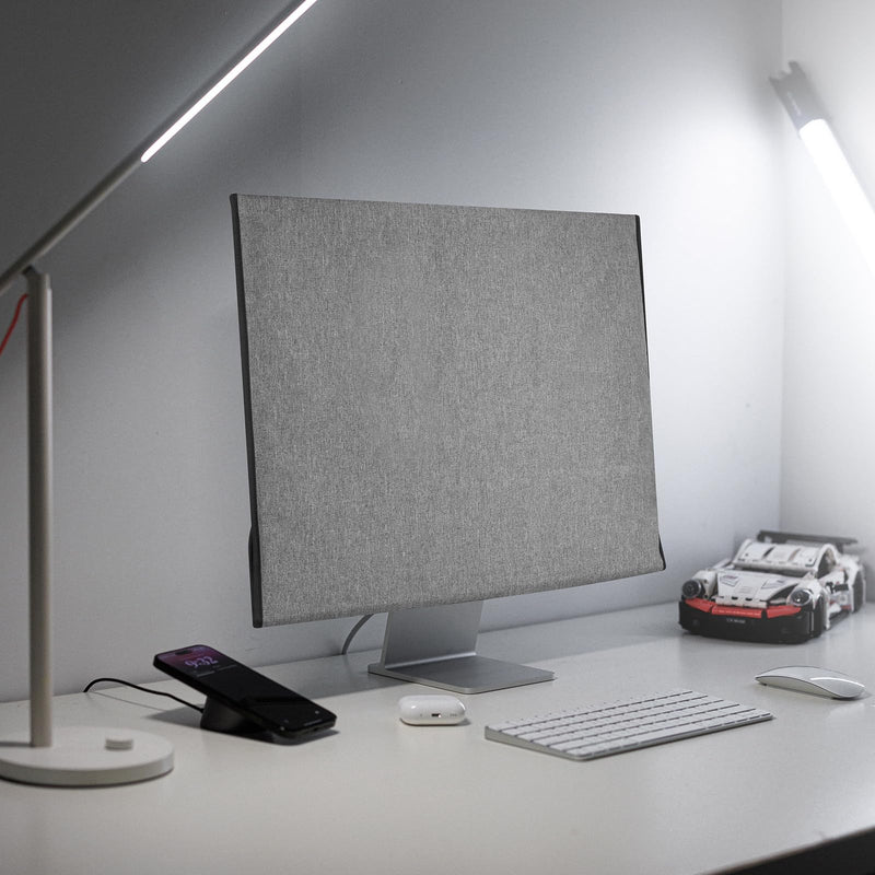 Monitor Dust Cover Compatible with iMac 24 inch 2021/2023/2024 | Oxford Fabric Protective Sleeve, Full Screen Coverage, Dustproof Anti-Scratch for iMac 24" All in one Desktop Computer, Gray