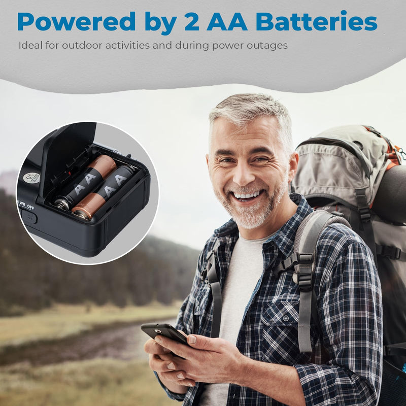 PRUNUS NOAA Weather Radio AM FM, Battery Powered Radio by AA, Transistor Radio, Earphone Jack, Portable Radio AM FM WB for Emergency, Hurricane, Floods, snowstorms