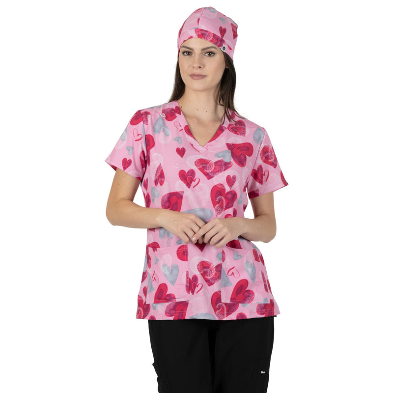 B-well Modena Surgical Hood Fabric Surgical Caps Fabric Nurse Accessories for Doctors, Nurses, Dentists, Pharmacists, Vets, Medical Staff Unit size Love 1