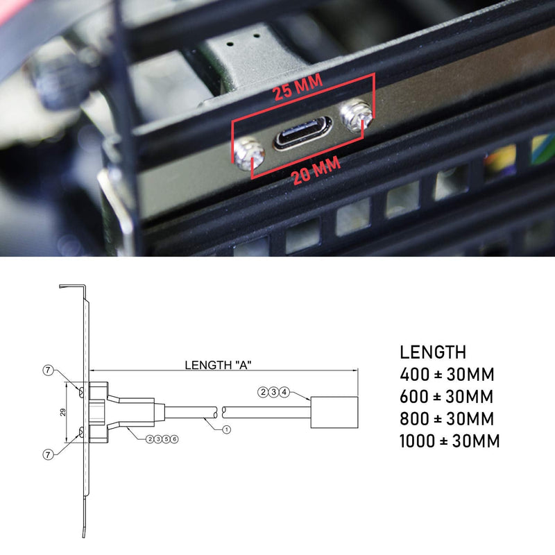 LINKUP USB 3.2 Gen2 Internal Adapter | 20-Pin Header to USB-A | 100cm | 10Gbps, male to female, for PC front panel Type C Panel - 100cm Straight Connector