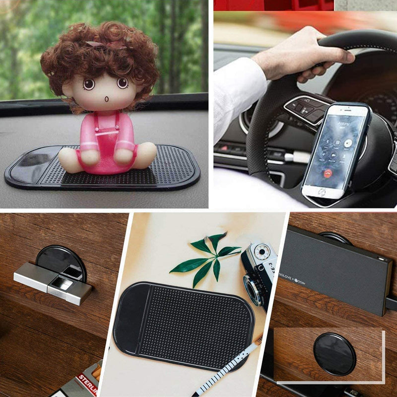 10pack Removable Silicone Sticky Anti-Slip Gel Pads Magic Gel Mat Stick to Car Dashboard Glass Mirrors Metal Tile Wall Kitchen Cell Phone Stand Recipe Holder Non-Slip Rug Pet Bowl Mat Pad