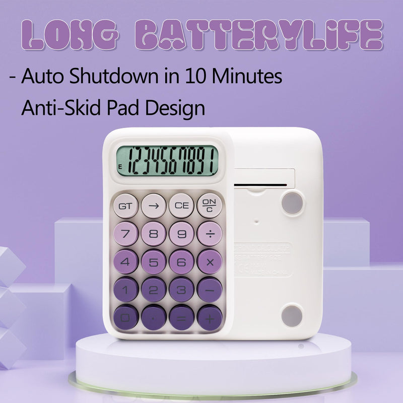 Mechanical Switch Calculator,10 Digits,Large LCD Display,Purple Calculator Big Buttons,Cute Calculator,Calculators Desktop Calculator,Aesthetic CalculatorMechanical Switch (Gradient Purple, S) Gradient Purple