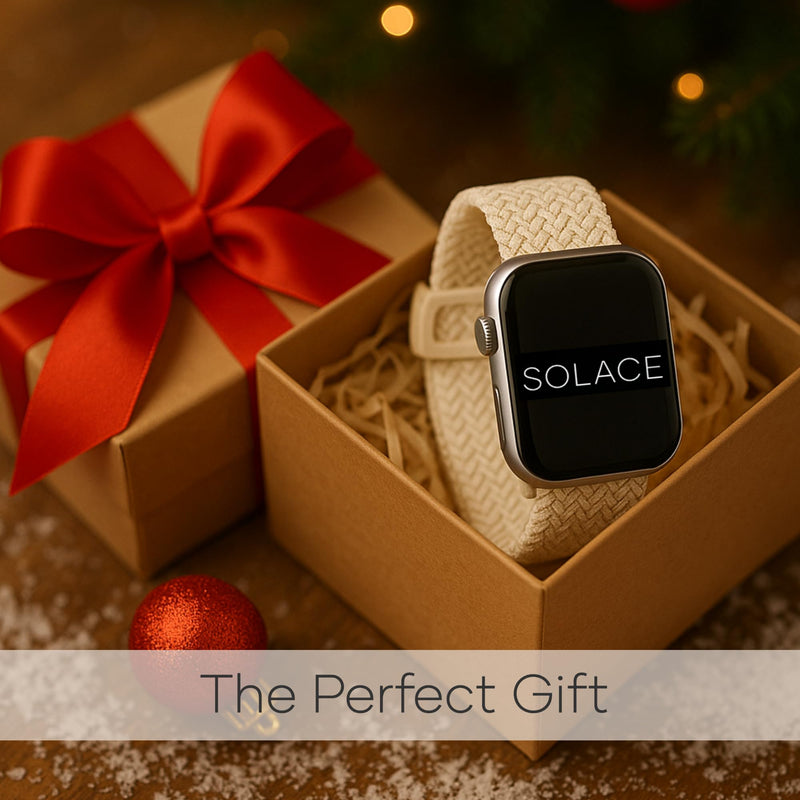 Solace Bands Imperium Adapt Wide Adjustable Nylon Braided Watch Band - Compatible with All Apple Watches - Solace Apple Watch Bands for Women & Men - Smart Watches Band Series 11-1, Ultra, SE Sand 38/40/41/42MM Regular