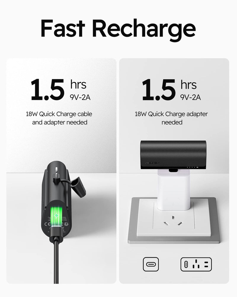 VEGER Portable Charger, USB C Power Bank, 5000mAh Mini Battery Pack Fast Charging 20W Small Charging Bank for Samsung Galaxy S21, S20, S10, S9, Note 20, Pixel, Moto, LG, Oculus Quest, Android Phones D Black