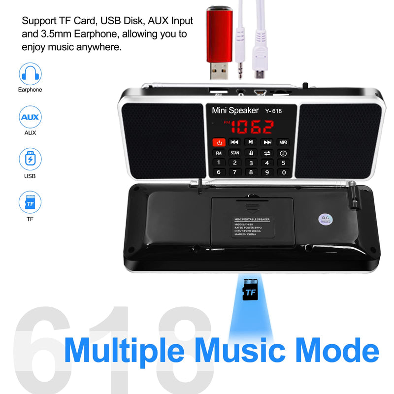[AUSTRALIA] - LEFON Multifunction Digital FM Radio Media Speaker MP3 Music Player Support TF Card USB Drive with LED Screen Display and Setting Timing Shutdown Function (Black) Black 