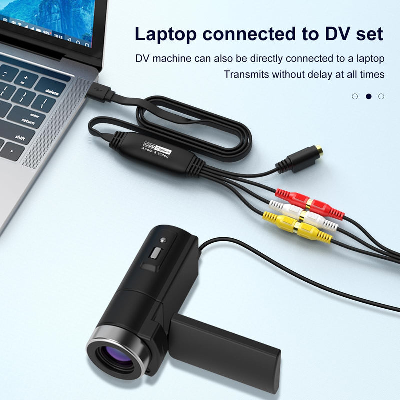 [AUSTRALIA] - VHS to Digital Converter, USB Video Capture Card, RCA AV to USB Audio Video Transfer Grabber, Convert Analog VHS VCR to Digital Adapter for PC DV Camera DSLR DVD Compatible Windows Mac OS 