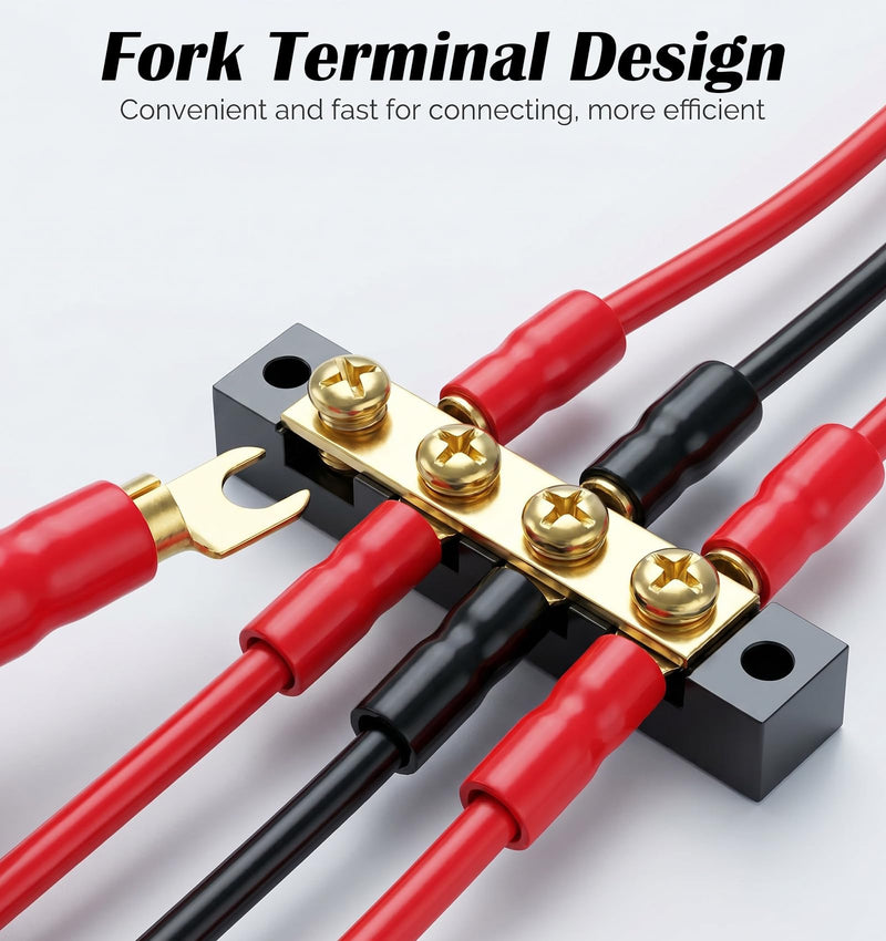 10Pcs 8 Gauge Wire Connectors, 8 Gauge Spade Terminalsr for Speaker Wire | 8 Gauge Spade Adapters, Insulated Spade Terminals Fork Adapters, Connectors for Car Audio, Easy Crimp Installation