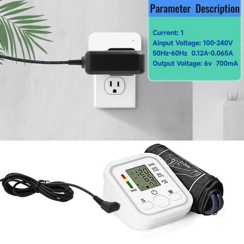Power Supply 6V Charger Blood Pressure Monitor Compatible with Omron, X2/X2 Basic X3/6 Comfort, X4/7 Smart, M2 Basic, M3/M3 Comfort, M4, Intelli IT, M7 Intelli IT, hhp-cm01, M400/500/700, Power