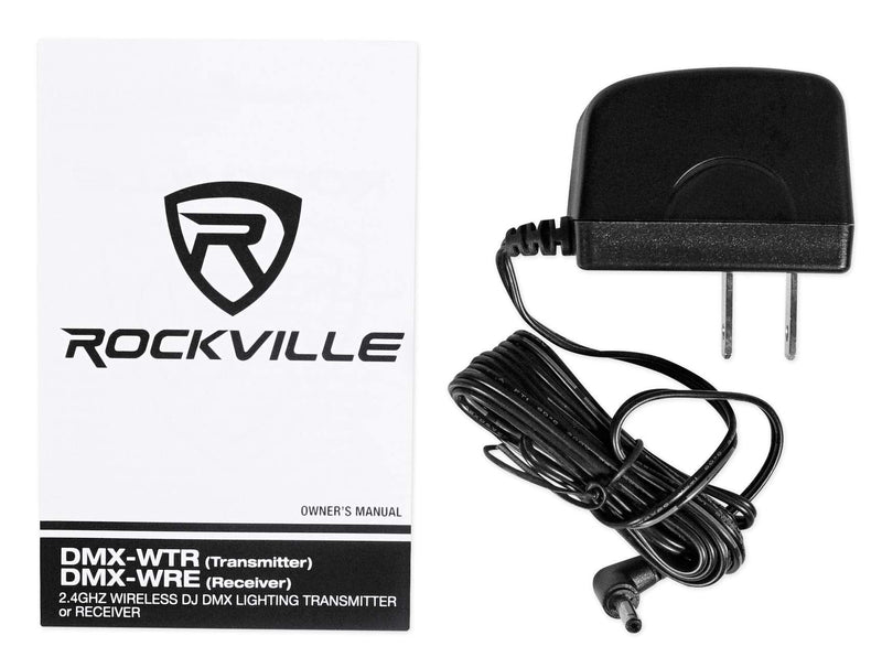 [AUSTRALIA] - Rockville DMX-WTR 2.4GHz Wireless DMX Lighting Transmitter, 1968 Ft Range, 7 Group Control, 25 Receivers, GFSK Modulation, for DJs, Stage, and Event Lighting 