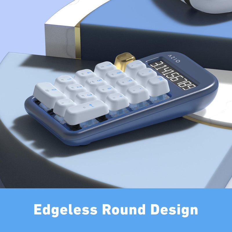 AZIO IZO Wireless Mechanical Calculator & Number Pad - Bluetooth 5.0 & USB, Gateron-Blue Mechanical Switch, 9 Backlight Modes, Rechargeable, PC & Mac Compatible, Blue Iris (IN105) Azio IZO