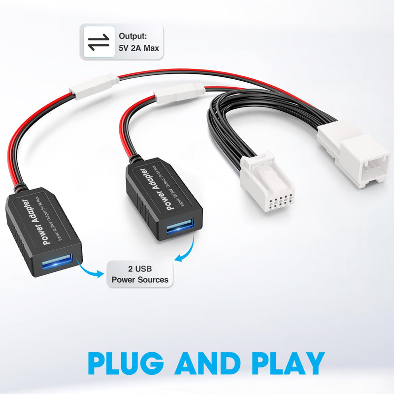 [AUSTRALIA] - Dash Cam Power Adapter,(10P Type C)Fit Chrysler,Dodge Ram 1500/2500/3500,Jeep Cherokee/Grand Cherokee/Compass/Wagoneer,Connect Auto-Dimming Rearview Mirror,Power Adapter Cable for Dashcam Camera 