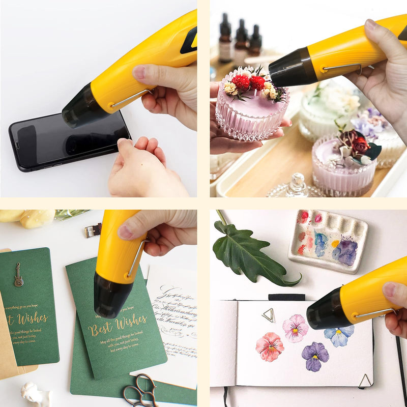 AIUNAOM Mini Heat Gun 500 W Handheld Hot Air Blower 2 Temperature Settings (270°C / 450℃) Portable Hot Air Gun with Overheating Protection Suitable for Crafts, DIY, Shrink Packaging, Embossing