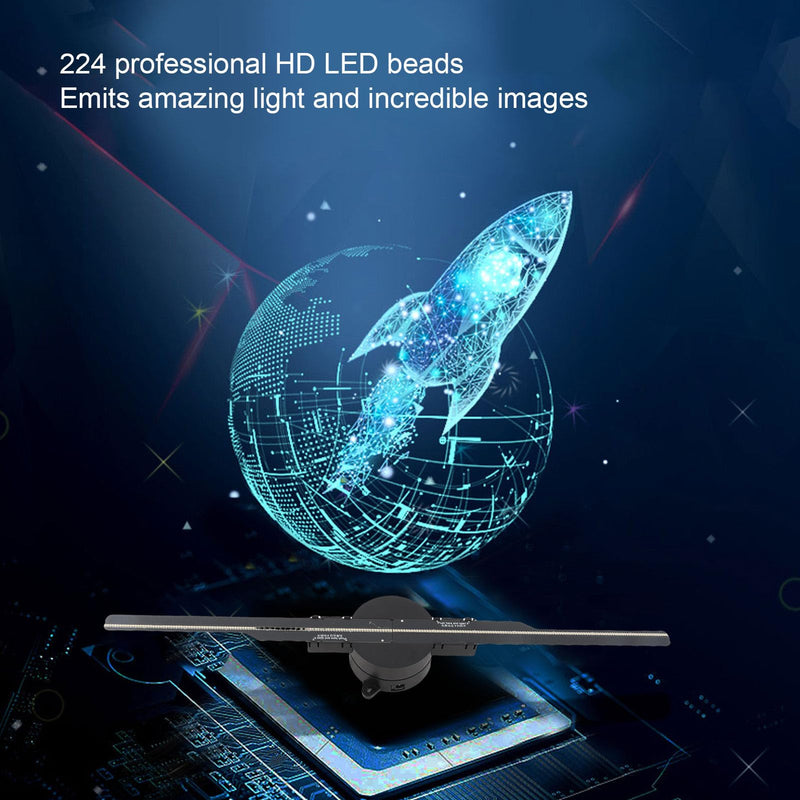 [AUSTRALIA] - 3D Hologram Fan 16.5in 2000x224 3D Projector with 224 LED Light Beads, Borderless Images, Custom Editing for Business Store Advertising 100-240V 