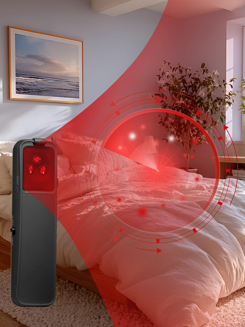 Calpol Hidden Camera Detectors - AI-Powered Anti-Spy Device, GPS Tracker & Bug Detector, Portable RF Signal Scanner for Hotels, Travel, Home & Office with LED (Black) Black