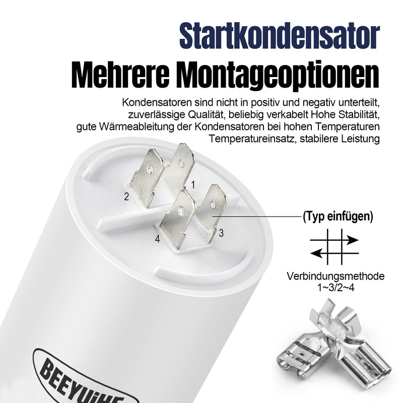 [AUSTRALIA] - BEEYUIHF CBB60 Motor Capacitor 12µF 450V Capacitor 50/60Hz Starting Capacitor 12UF Motor Running Capacitor Plug M8 for Electric Motor 40 x 72 mm 12μF / 12uF 
