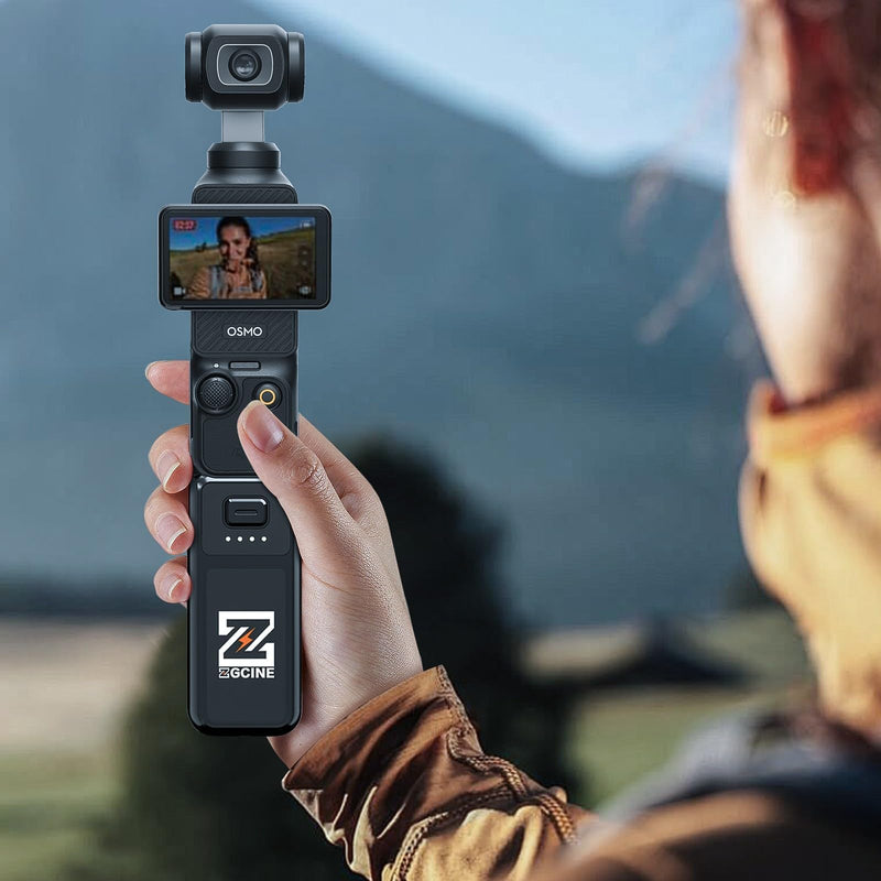 ZGCINE PK-H01 Battery Handle for DJI OSMO Pocket 3, 7.7V/1600mAh (1.0X Charge), 17W PD Fast Charging, Battery Grip with 1/4" Thread + Arri Hole