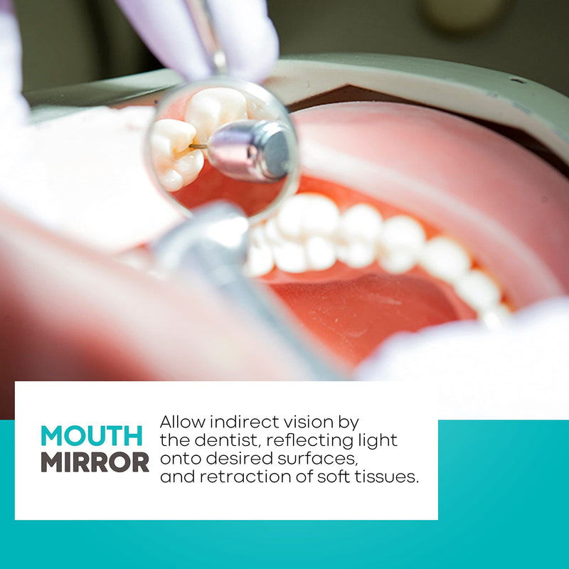 HOKIN Dental Mirror, Mouth Mirror, Dentist Tool, Stainless Steel Mouth Mirror, Dental Mirror, Mouth Tooth Inspection Mirror with Two Additional Removable Mirrors