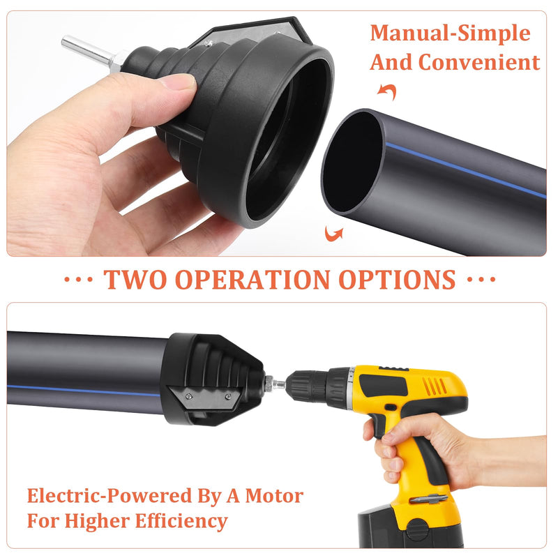 NCTNCX PE Pipe Deburring Chamfering Device PVC Pipe Deburring for Plastic Pipes with Drill Connection for Hand Drill Chamfer Tool for 20 25 32 40 50 63 mm Pipes a